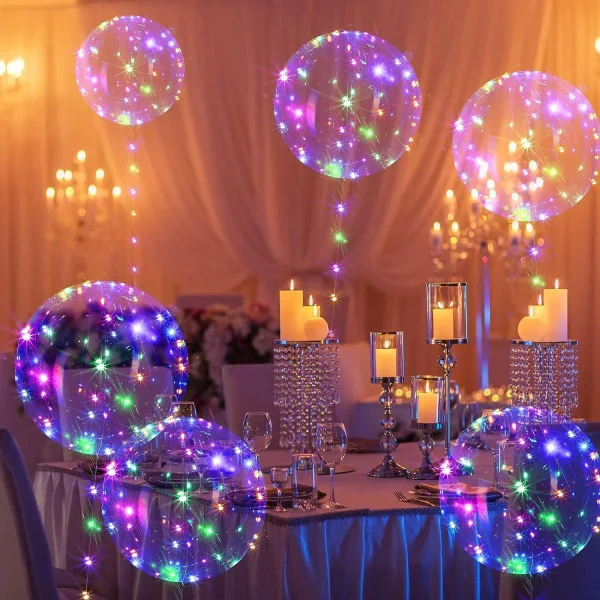 kf-Sd44a936450e14e32b2ee9926b53eb478O Ballons Bobo LED lumineux, 10 pièces avec guirlande 3M, décor lumineux
