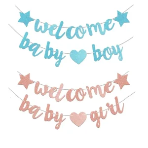Guirlande  "Welcome Baby Boy" ou "Welcome Baby Girl"