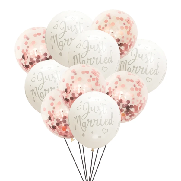 S2bb2fb3fa291494fa6b042d06c137f9eS Ballons "Just Married" avec Confettis