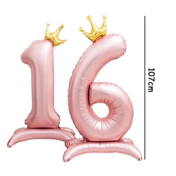 Sab48ff56ad864755b5f2e8ae064a509dc Ballon Géant en Aluminium Rose avec Couronne – 107 cm