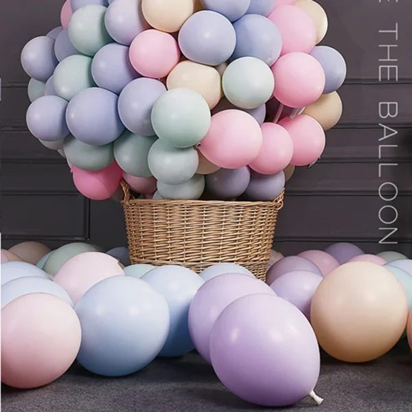 kf-H7244d910e1aa45b6bfb6504b9a79e42dE Lot de 30/50 Ballons Pastel Macaron – Déco Douce et Tendance