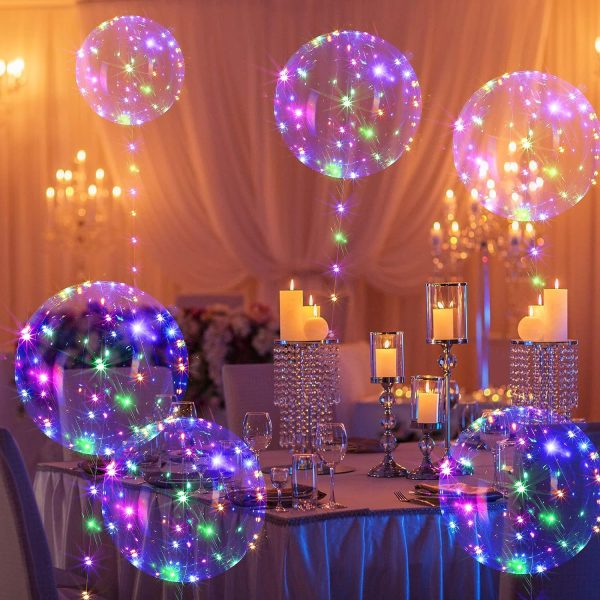 169095515645137400545 Ballons Bobo LED lumineux, 10 pièces avec guirlande 3M, décor lumineux