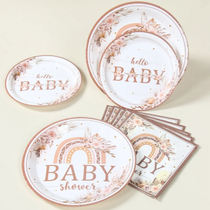 Couvert "Hello Baby" – Assiettes, Gobelets et Serviettes