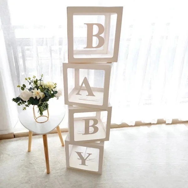 kf-S0795006138264d8c9a8432267d702d3dL Pack de Lettres "BABY" – Boîte à Ballons Décorative