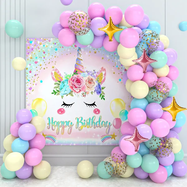 Nappe licorne arc-en-ciel PE, thème licorne heureuse, décorations de fête d'anniversaire, cadeaux pour enfants, couverture de Table, fournitures de réception-cadeau pour bébé pour filles