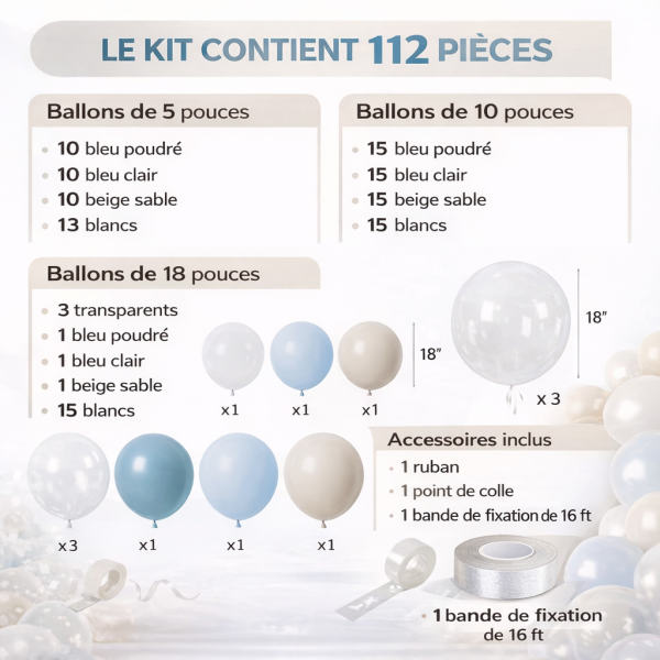 Bleu Poudré, Blanc et Beige