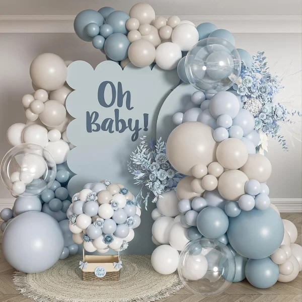 Bleu Poudré, Blanc et Beige